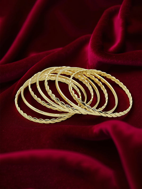 18K Gold Plated Taqlidi Bracelet Set – 7 Traditional Bangles